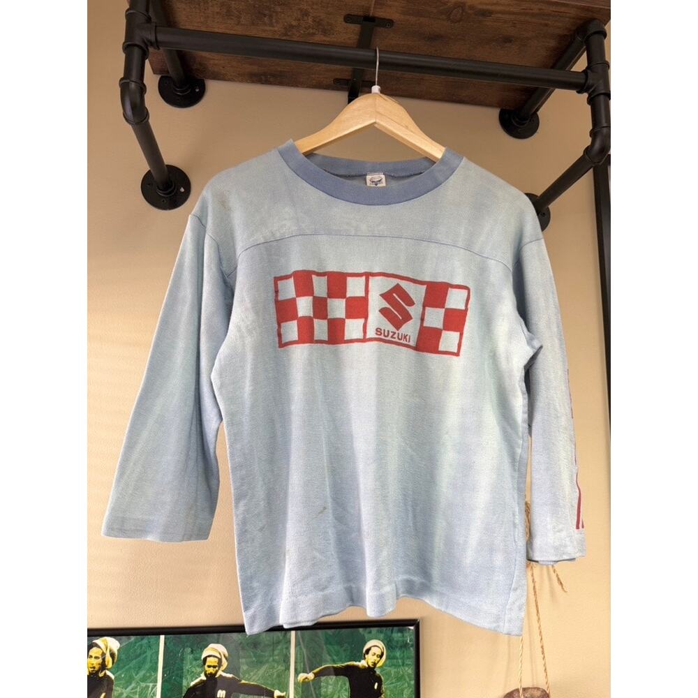 70s Suzuki Racing Vintage Artex 50/50 Long Sleeve Motorsport Tee Shirt Subaru - Picture 2 of 8